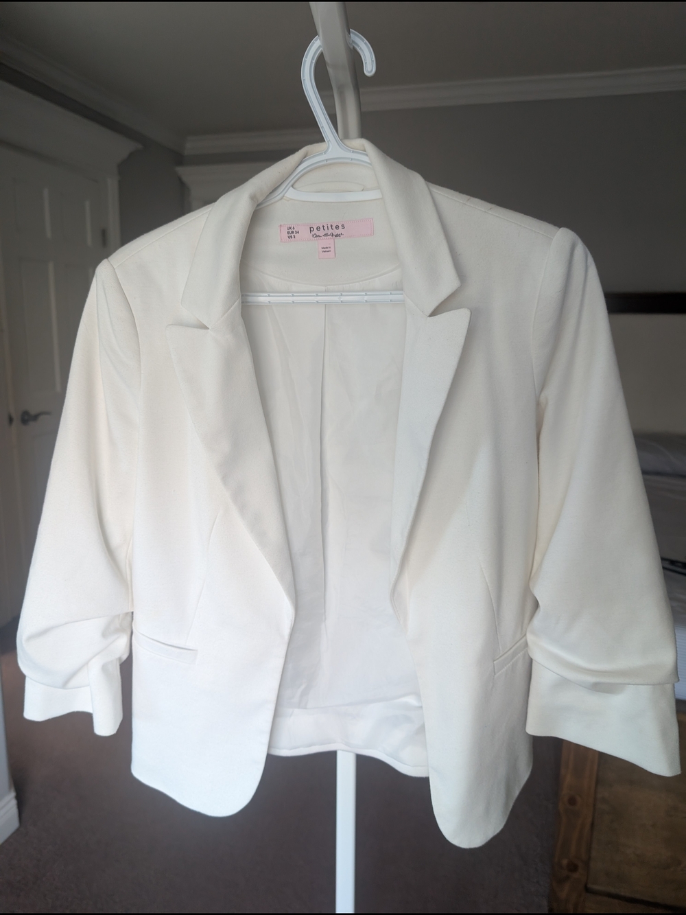 Women's White Open Front Blazer Jacket